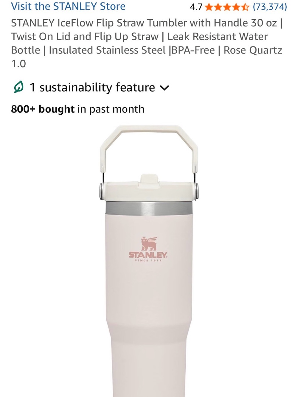 Stanley Tumbler- Rose Quartz - Picture 4 of 4